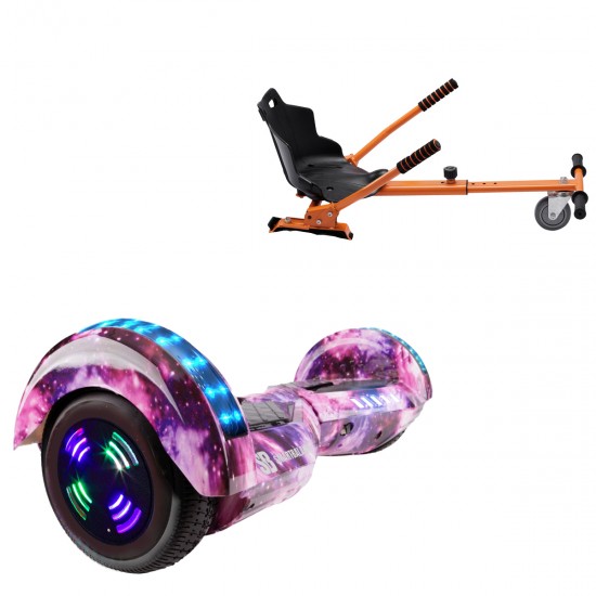 Elektromos Hoverboard Standard GoKart Szett, 6.5 colos, Transformers Galaxy Pink Junior, Standard Hatótávolság, és Narancs Hoverkart, Smart Balance