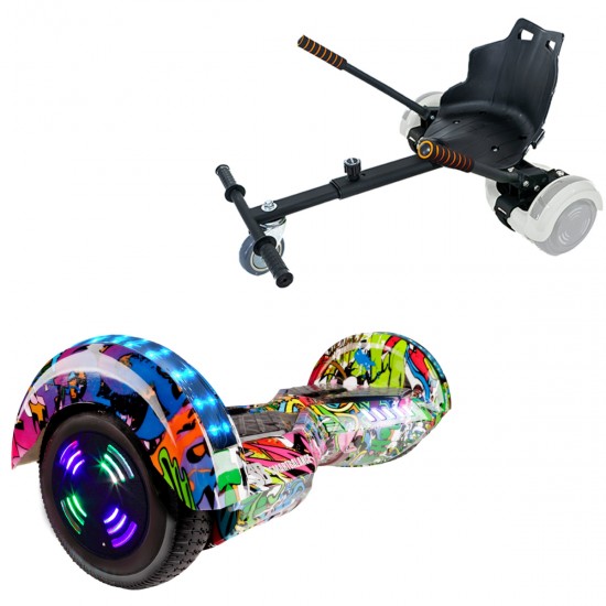 Elektromos Hoverboard Standard GoKart Szett, 6.5 colos, Transformers Multicolor Junior, Standard Hatótávolság, és Fekete Hoverkart, Smart Balance