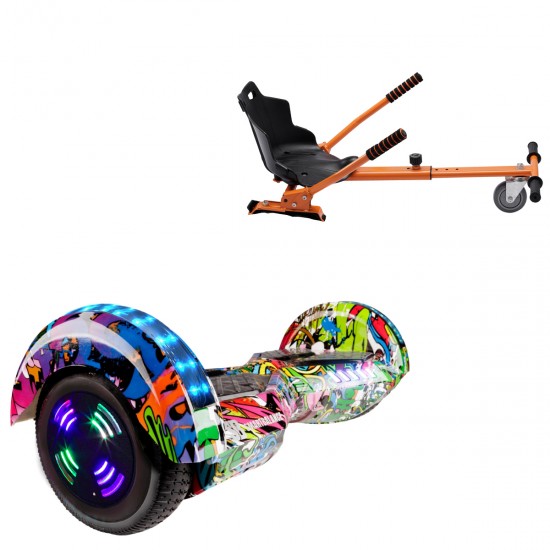 Elektromos Hoverboard Standard GoKart Szett, 6.5 colos, Transformers Multicolor Junior, Standard Hatótávolság, és Narancs Hoverkart, Smart Balance