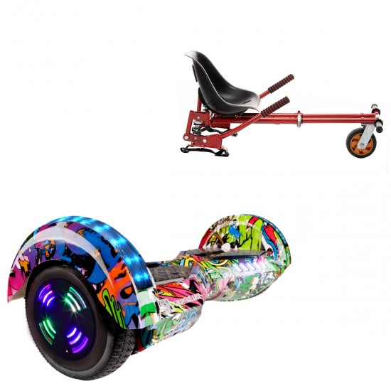 Elektromos Hoverboard GoKart Szett Lengéscsillapítókkal, 6.5 colos, Transformers Multicolor Junior, Standard Hatótávolság, Piros HoverKart Lengéscsillapítókkal, Smart Balance