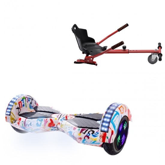 Elektromos Hoverboard Standard GoKart Szett, 6.5 colos, Transformers Splash Junior, Standard Hatótávolság, és Piros Hoverkart, Smart Balance