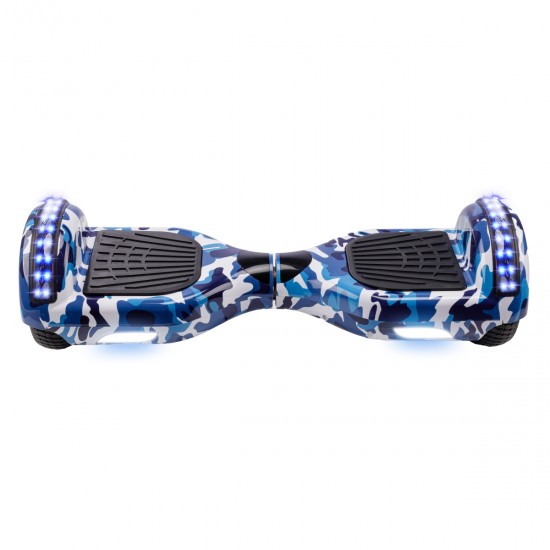 Elektromos Hoverboard GoKart Szett Lengéscsillapítókkal, 6.5 colos, Regular Camouflage Blue Junior, Standard Hatótávolság, Fekete HoverKart Lengéscsillapítókkal, Smart Balance 6