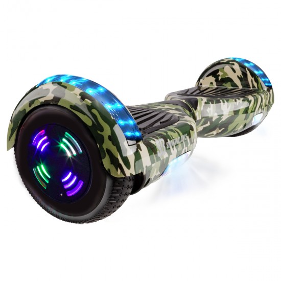 6.5 colos Hoverboard, Regular Camouflage Green Junior, Standard Hatótávolság, Smart Balance