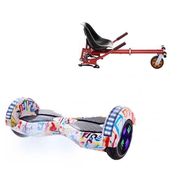 Elektromos Hoverboard GoKart Szett Lengéscsillapítókkal, 6.5 colos, Transformers Splash Junior, Standard Hatótávolság, Piros HoverKart Lengéscsillapítókkal, Smart Balance