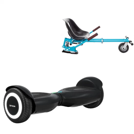 Elektromos Hoverboard GoKart Szett Lengéscsillapítókkal, 6.5 col, Jetson Prism Black, Standard Hatótávolság, Kék HoverKart Lengéscsillapítókkal, Smart Balance