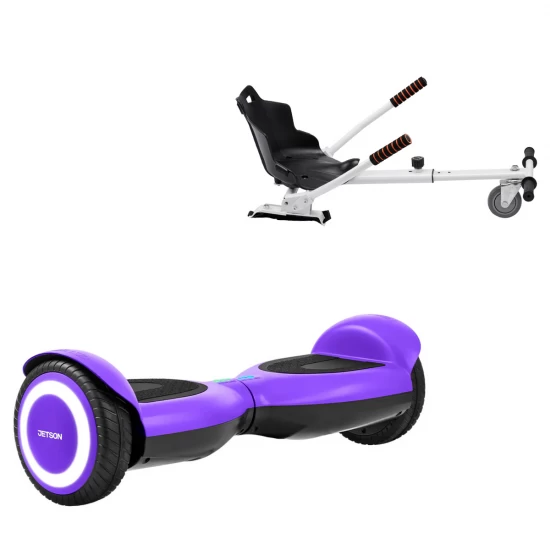 Elektromos Hoverboard Standard GoKart Szett, 6.5 col, Jetson Prism Purple, Standard Hatótávolság, és Fehér Hoverkart, Smart Balance